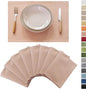 Demetex Pink Placemats Set of 8 Heat Resistant Cloth Place Mats Rectangle Linen Table Placemat for Party Anniversary Wedding, 13x19 inch, Pink