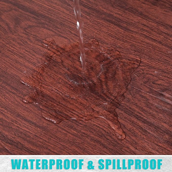 Smiry Rectangle Table Cloth Cover, Waterproof Elastic Fitted Picnic Tablecloth for 5 Foot Tables, Wipeable Flannel Backed Vinyl Tablecloths for Camping, Dining, Outdoor (Reddish Brown, 30" x 60")
