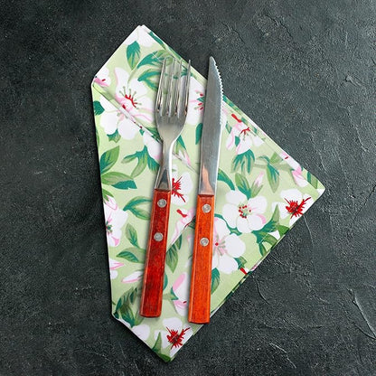 Urban Villa Dinner Napkins Lilly Print Cloth Napkins Set of 12 Premium Quality Dinner Napkins Cotton Oversized 20X20 Inches Cloth Napkins with Mitered Corner Ultra SoftDinner Napkins