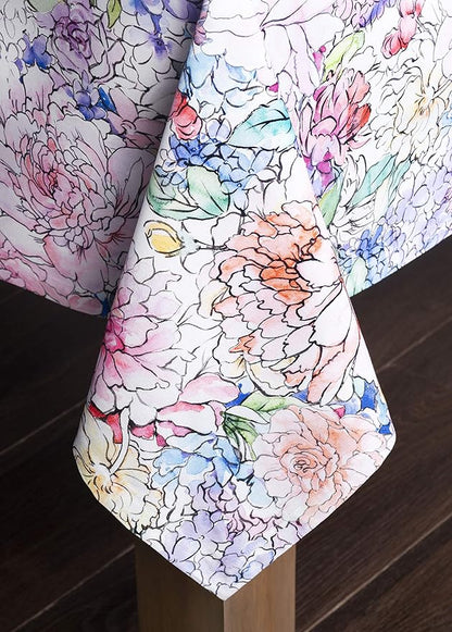 Maison d' Hermine Table Cloth Rectangle Table 100% Cotton 60 x 108 Inches Tablecloth Reusable Decorative for Dining Room Farmhouse Home Valentines Day Decorations Spring Summer - Floral Love