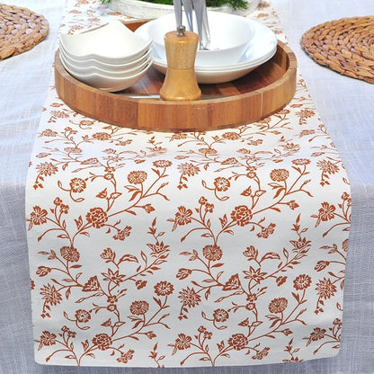 Table Runner 48 inches Long Floral Vintage Flowers Botanical Design Rustic - Image 5
