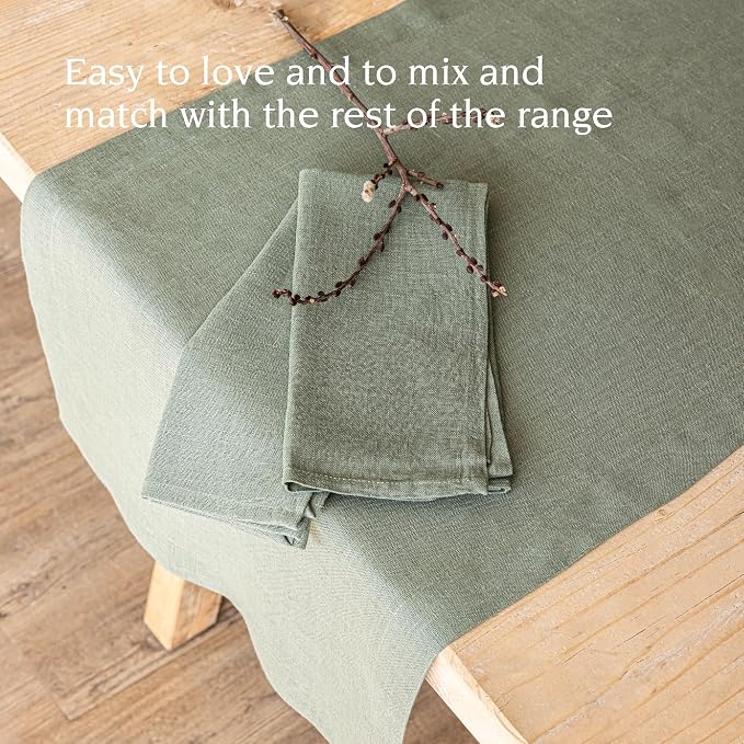 Over&Back 18x90 Washed 100% Linen Table Runner - Image 3