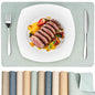 Heat Resistant Placemats Set of 4, 17x12in Waterproof Wipeable Faux Leather Non Slip Table Mats, Easy to Clean, Stain Resistant, for Kitchen Dining Room– Sage Green