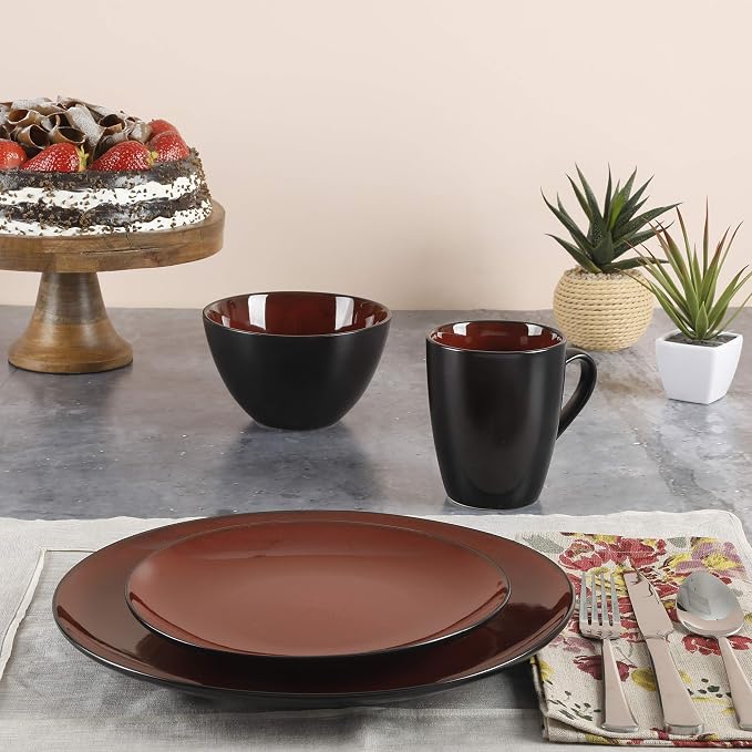 Gibson Elite Soho Lounge Round Reactive Glaze Stoneware Dinnerware Set - Image 3