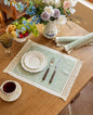 14x18 Geometric Placemats Waterproof Boho Table Mats Tassels | Tired of messy by UWWGKK