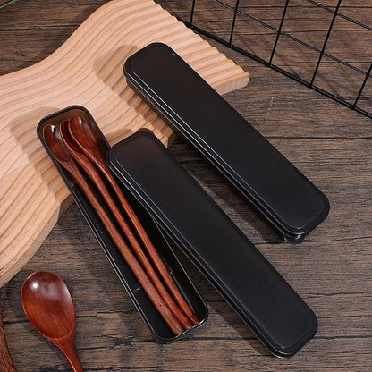 2 Pcs Portable Flatware Box Simple Utensil Holder with Lid Travel Flatware Storage Box Camping Utensils Cutlery Cases for Fork Chopsticks Spoon 9.76x2.4 Inches