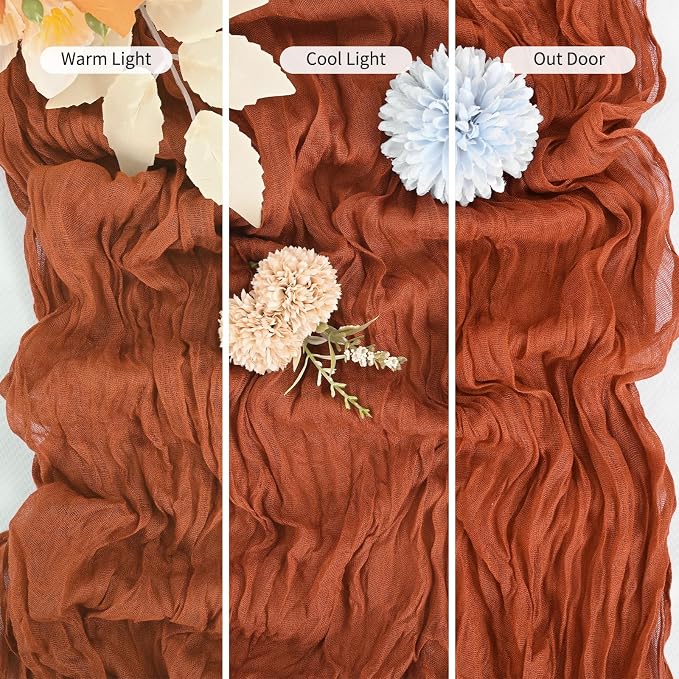 15 Pack Terracotta Fall Table Runner 17 x 108inch Cheesecloth Table Runner Boho - Image 6