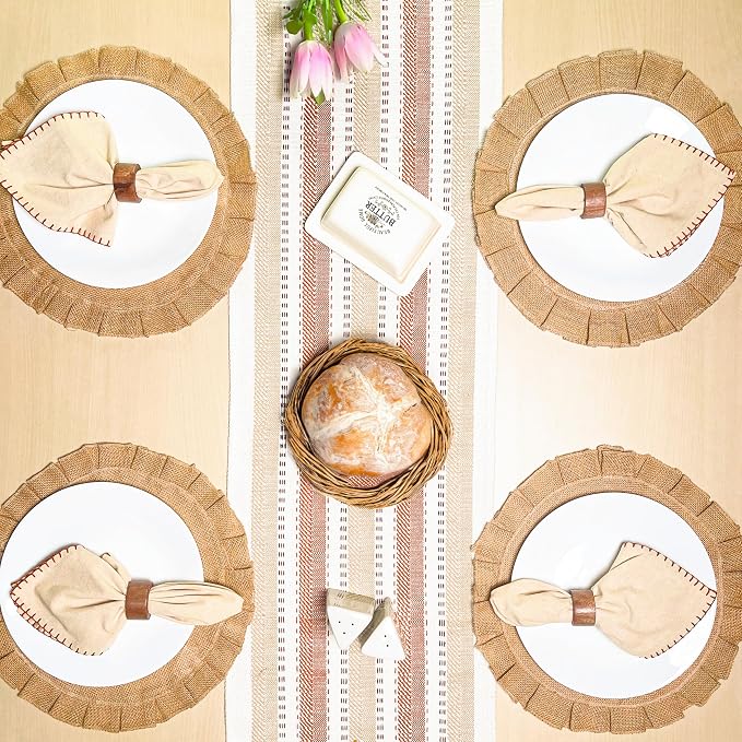 handspun Cotton Ivory, Handwoven Boho Table Runners - Image 3
