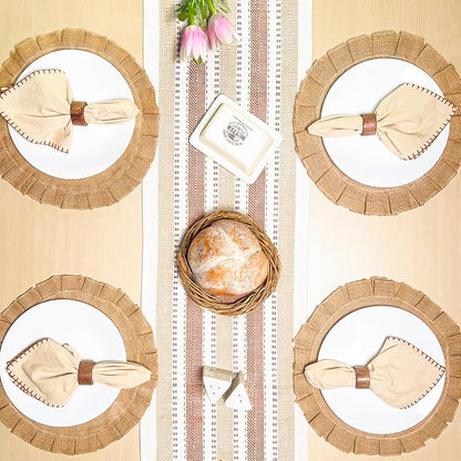 handspun Cotton Ivory, Handwoven Boho Table Runners - Image 3