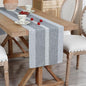 NEWISHER Farmhouse Braided Striped Embroidery Table Runner 72 inches Grey | by Newisher