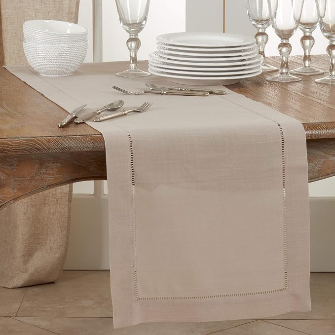 SARO LIFESTYLE Hemstitched Border Table Runner - Image 3