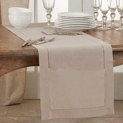 SARO LIFESTYLE Hemstitched Border Table Runner - Image 3