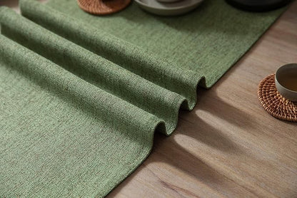 Burlap Style Farmhouse Table Runner, 14x60 Inches Grass Green | Thick Durable - Image 6