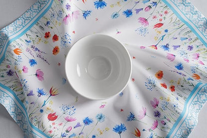 Maison d' Hermine Cloth Napkins Set of 4 100% Cotton Everyday Reusable Square Napkins Cloth Washable Dinner Wedding Restaurant Valentines Day Decorations Spring/Summer (Flower In The Field, 20" x 20")
