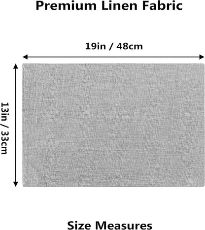 Home Brilliant Cloth Placemats Set of 8 Heat Resistant Washable Plate Mats Placemats for Parties Buffet Dinner Coasters Party Dinner Decor, 13 x 19 inches, Light Grey