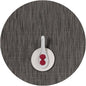 Chilewich Bamboo Placemats Set of 4 - Round Woven Placemats - Reusable, Stain-Resistant, Indoor/Outdoor Tabletop Protection - 15" - Grey Flannel