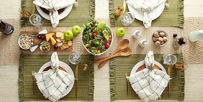 DII Variegated Tabletop Collection, Placemat Set3x19, Olive Green, 6 Piece - Image 7