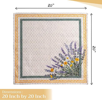 Maison d' Hermine Cloth Napkins Set of 4 100% Cotton Everyday Reusable Square Napkins Cloth Washable Dinner Party Wedding Restaurant Valentines Day Decorations Spring/Summer(Fanny Lavender, 20" x 20")