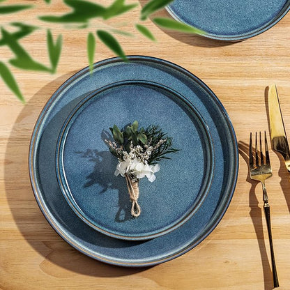 AmorArc Ceramic Dinnerware Sets, Handmade Reactive Glaze Stoneware Plates and Bowls Sets,Highly Chip and Crack Resistant | Dishwasher & Microwave Safe Dishes Set, Service for 6 (18pc)