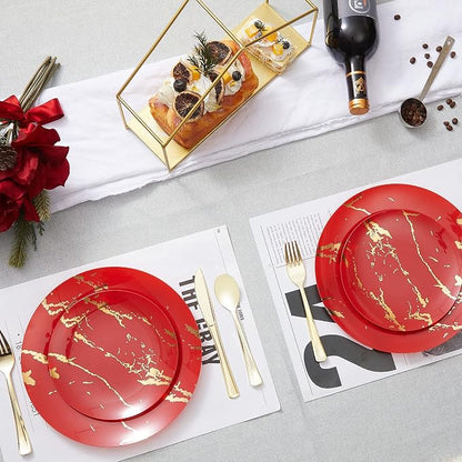 160PCS Gold Plastic Silverware, Disposable Plastic Cutlery/Utensils | Heavy - Image 8