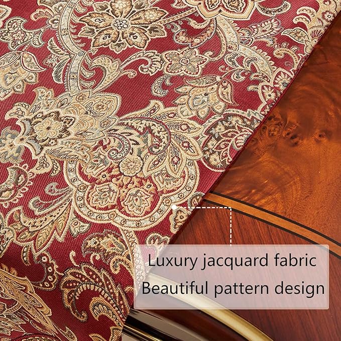 Luxury Vintage Table Runners 108 inches Long Embroidery Jacquard Fabric - Image 5