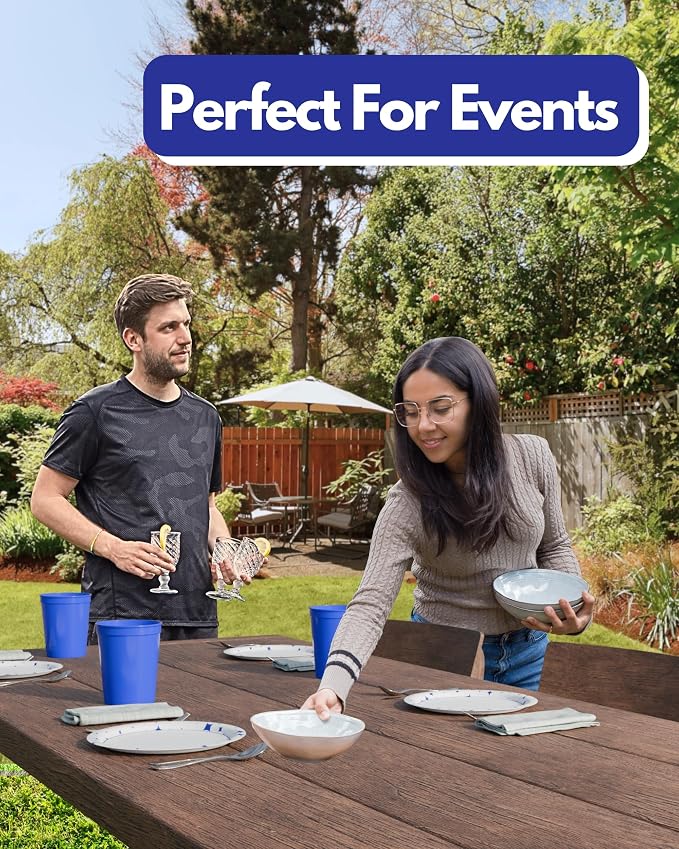 PartyPrints 100 Pack 16 oz Royal Blue Reusable Blank Plastic Cups, Stadium Cups - Image 6