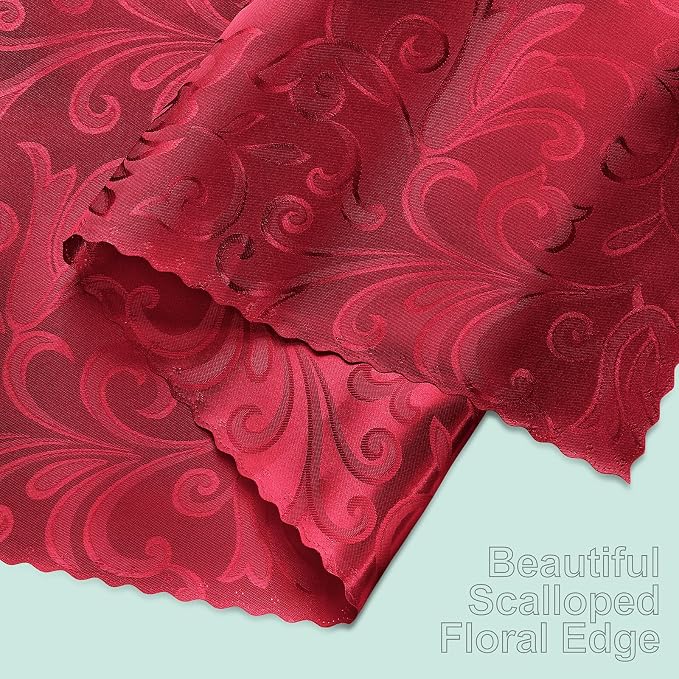 Red Damask Satin Table Runner 12 x 108 Inch, 6 Pack | Bright Smooth Damask - Image 7