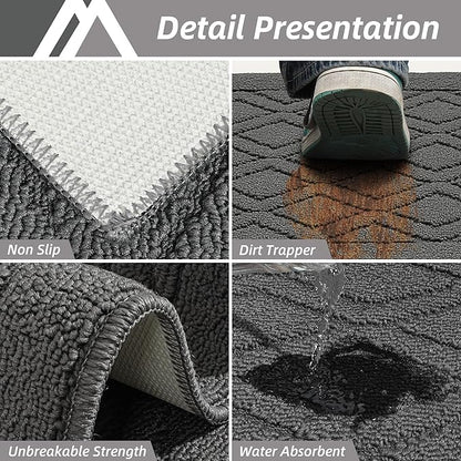 COSY HOMEER-Kitchen-Rugs-and-Mats 20"x30" Non Slip Kitchen Mats for Floor Absorbent Kitchen Rug Washable Kitchen Standing Floor Mat for Sink Mat,Throw Rug,Entry,Laundry,Grey