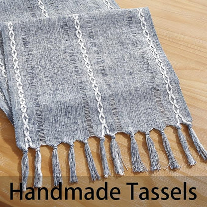 Rustic Boho Table Runner, Farmhouse Table Runners 72 Inches Long - Image 9