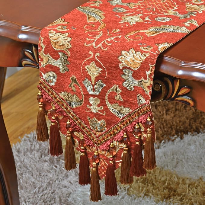 Extra Luxury Velvet Blue Table Runner 120 Inches Long by NYSMXF