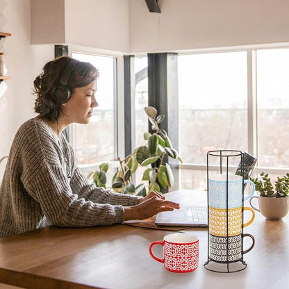 Hiceeden Set of 4 Stackable Coffee Mugs - Image 9