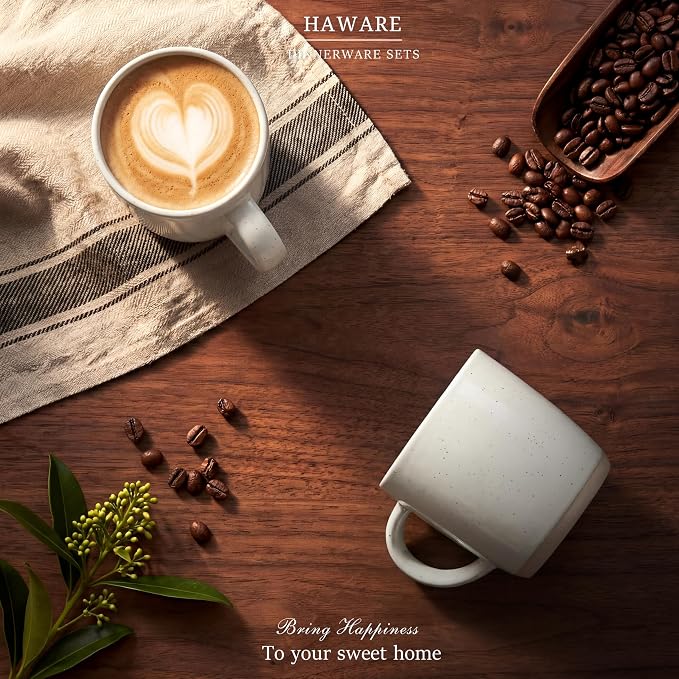 HaWare 13OZ Coffee Mugs Set of 4, Stoneware Coffee Cups | Ceramic Latte Mug - Image 7