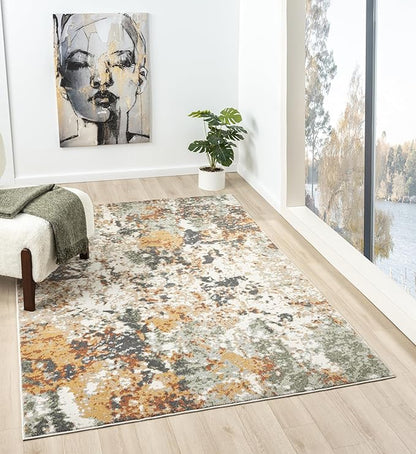 Keen Home Design Area Rugs - 6x9 Non-Shedding, Abstract Rugs for Kitchen, Living Room, Bedroom, Dining Room, Entryway - Size: 5'11" x 9'2", Multi
