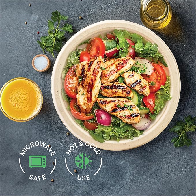 100% Compostable Paper Plates, Heavy Duty Disposable Plates 9 Inch Plates - Image 3