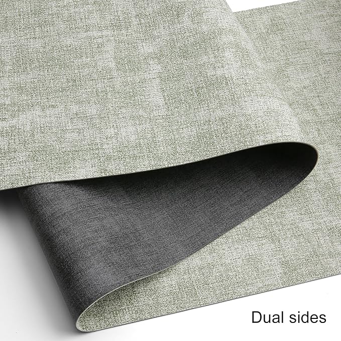 Table Runners 55 Inch Long, Dual-Sided Faux Leather Table Runner | Waterproof - Image 2