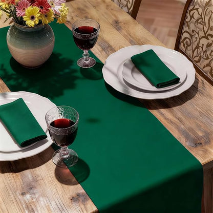 MEANMOY Green Table Runner 60 Inches Long Waterproof Washable Table Runners | - Image 6