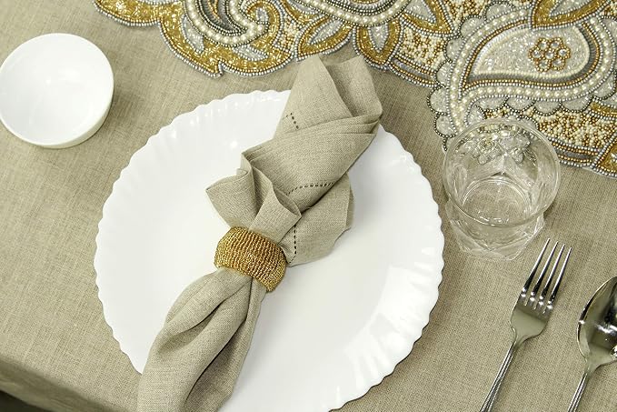 COTTON CRAFT Glitz Handmade Beaded Napkin Rings - Image 5