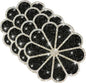 Washable Waterproof Diamond Circle Placemats for Round Tablescape Decor for Dinner and Kitchen Bling Placemats for Weddings & Special Events (Black)-4PCS