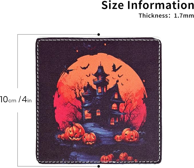Marble Coasters Square Leather Drinks Coaster Set - Image 4