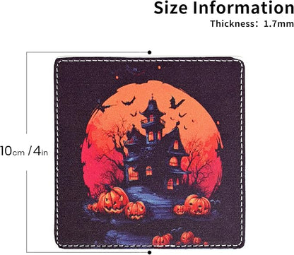 Marble Coasters Square Leather Drinks Coaster Set - Image 4