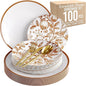 Trendables Fancy Plastic Dinnerware Sets 100 Pc Set 20 Guests Gold Silverware Disposable 20 X 10 Inch Charger Plates 20 X 8 Inch Dessert Plates 20 x Gold Plastic Forks and Spoons Knives In Pomegranate
