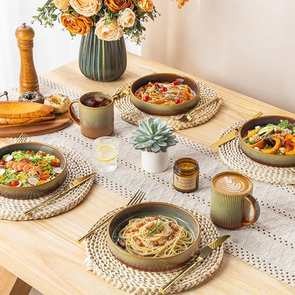 7.5" Ceramic Pasta Bowls Set of 4, Salad Bowls | Versatile Serving Bowls - Image 6