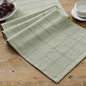 Linen Checked Farmhouse Table Runner, 13x60 Inches Seeding Green | Raised Grid by ZEEMARTONLINE