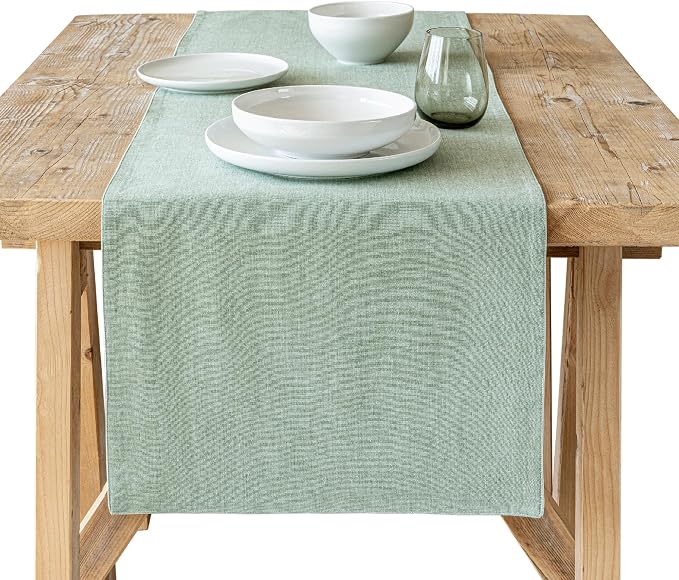 Over&Back 18x108 Woven Chambray Cotton Table Runner by overback