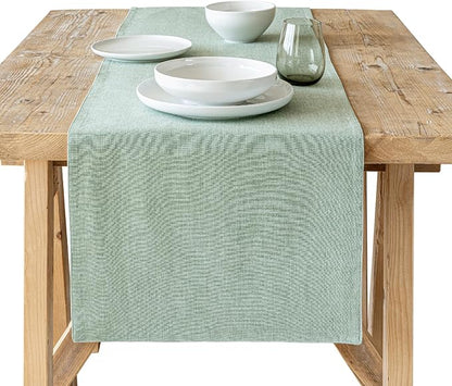 Over&Back 18x108 Woven Chambray Cotton Table Runner by overback