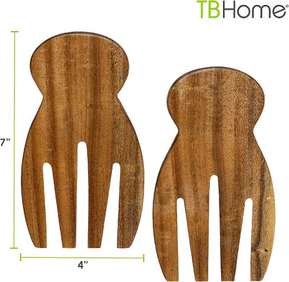 TB Home Salad Hands – Acacia Wood Salad Serving Utensils - Image 6