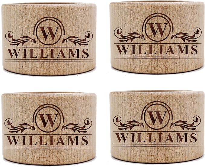 The Wedding Party Store Custom Personalized Wood Napkin Rings by MyPersonalMemories