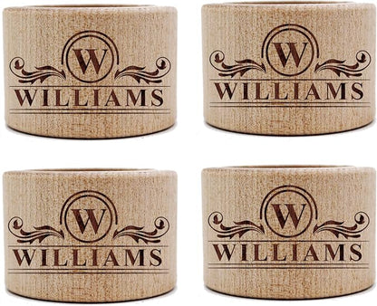 The Wedding Party Store Custom Personalized Wood Napkin Rings - Image 5