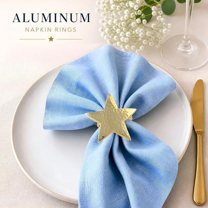 Star Napkin Holders, Durable Aluminum Napkin Rings Set of 8 - Image 2