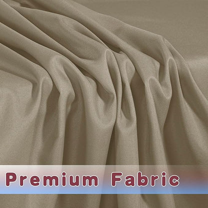 HolidayIdeas 2 Pack Fitted Tableclothes - 48 x 24 Inch - Taupe Rectangle Tablecloths for 4 Foot Tables, Polyester Fabric Table Covers for Parties, Holiday Dinner, Wedding, Trade Show